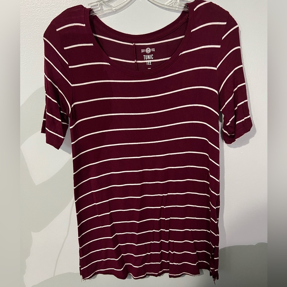 SO striped tunic tee